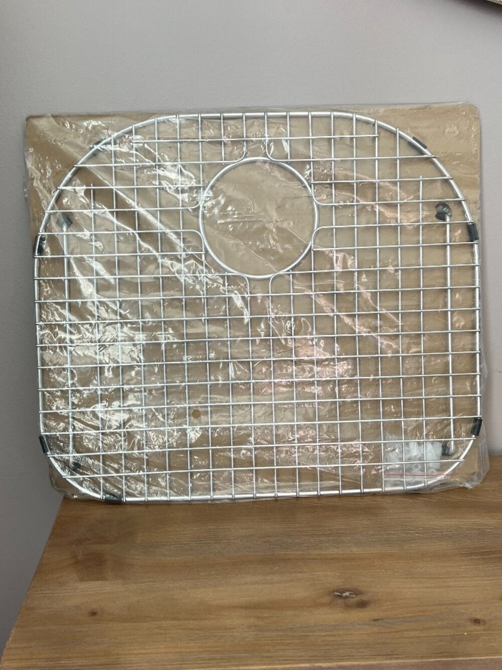 NEW Stainless Steel Kitchen Sink Bottom Grid Protector Rear Drain 19" x 16.5"